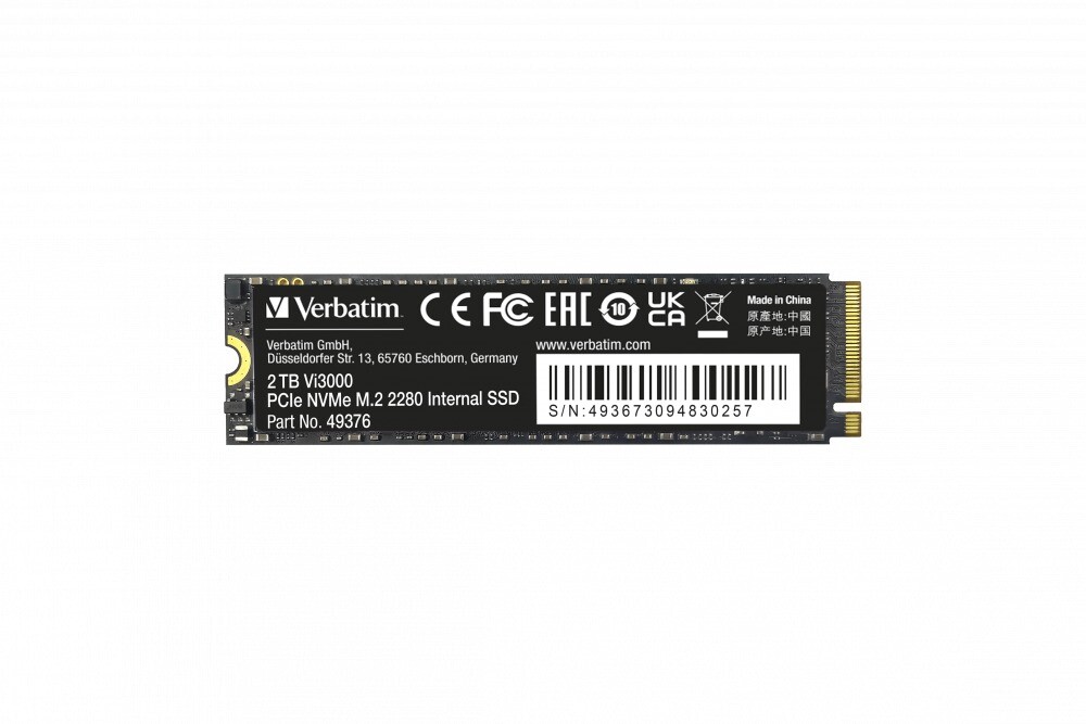 SSD harddisk, Verbatim, Vi3000 Internal PCIe NVMe M.2 SSD, 2 TB