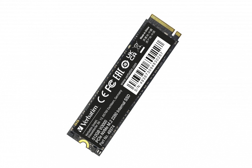 SSD harddisk, Verbatim, Vi3000 Internal PCIe NVMe M.2 SSD, 512 GB