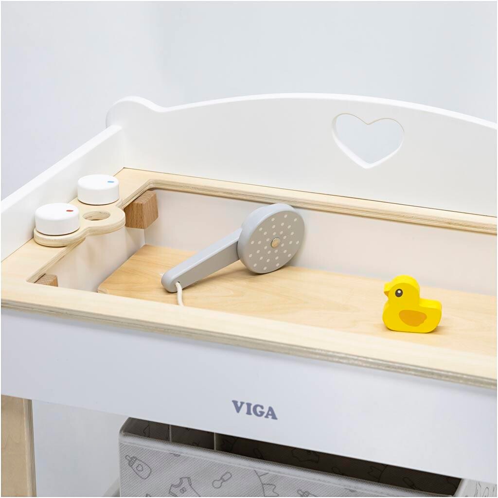VIGA Dukkepuslebord med badekar, H: 50 cm, L: 54,5 cm, B: 30 cm, 1 stk.