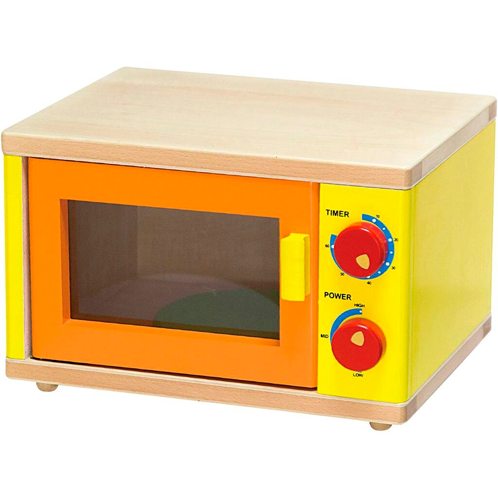 Mikroovn i træ til legekøkken VIGA
