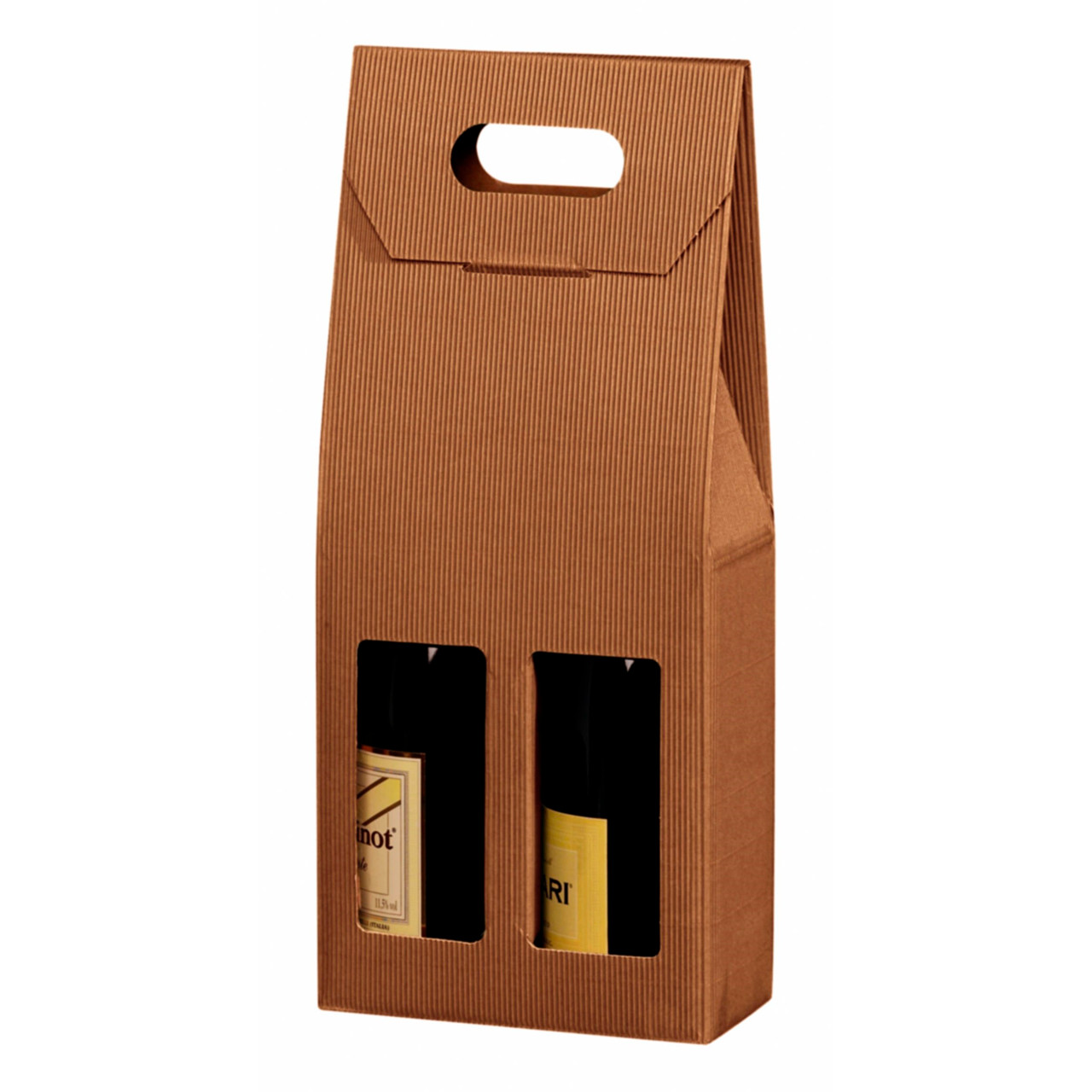 Vingaveæske - 2 Flasker 75 cl - Brun - 20 stk