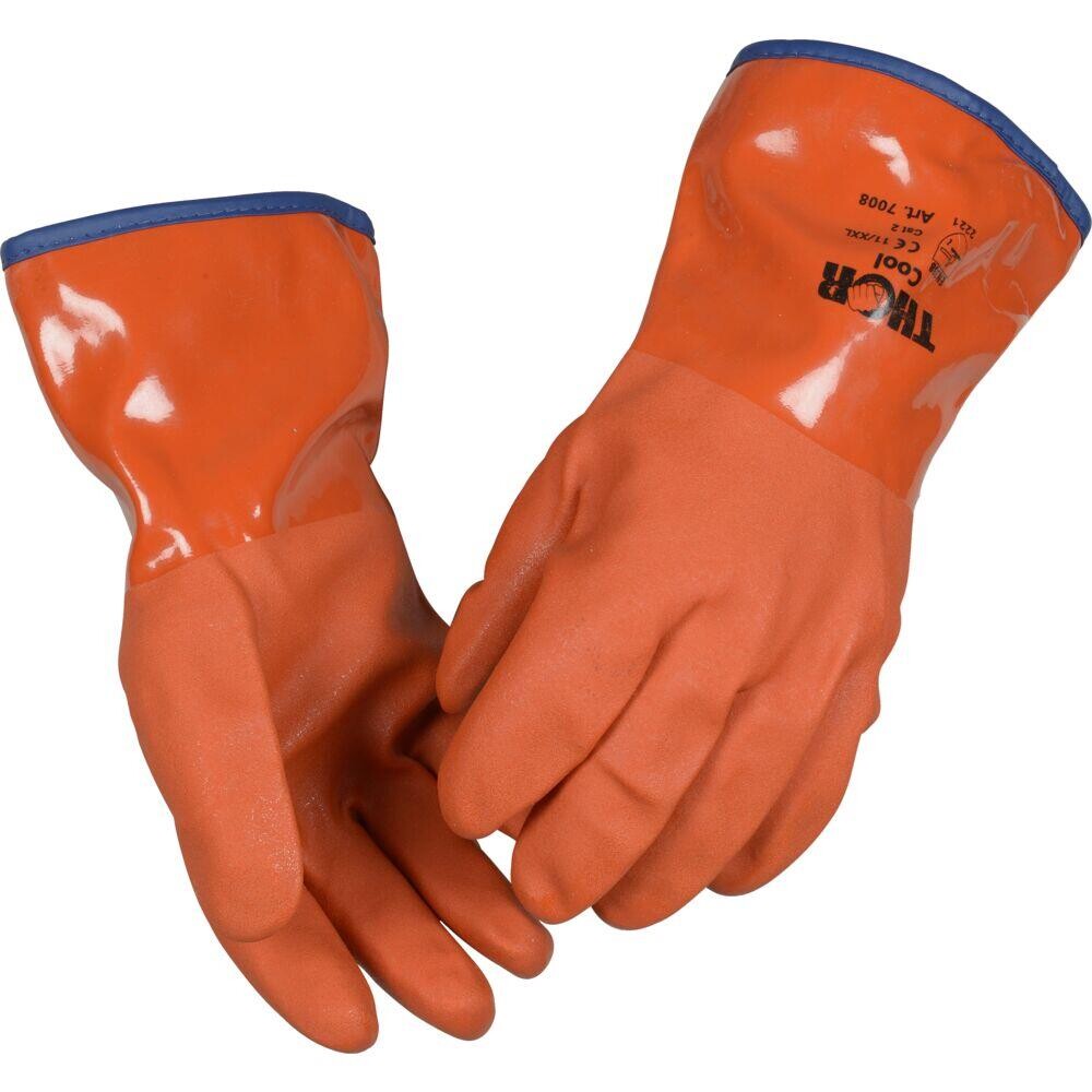 Vinterhandske, THOR PVC Vinter, 11, orange, PVC - 6 par