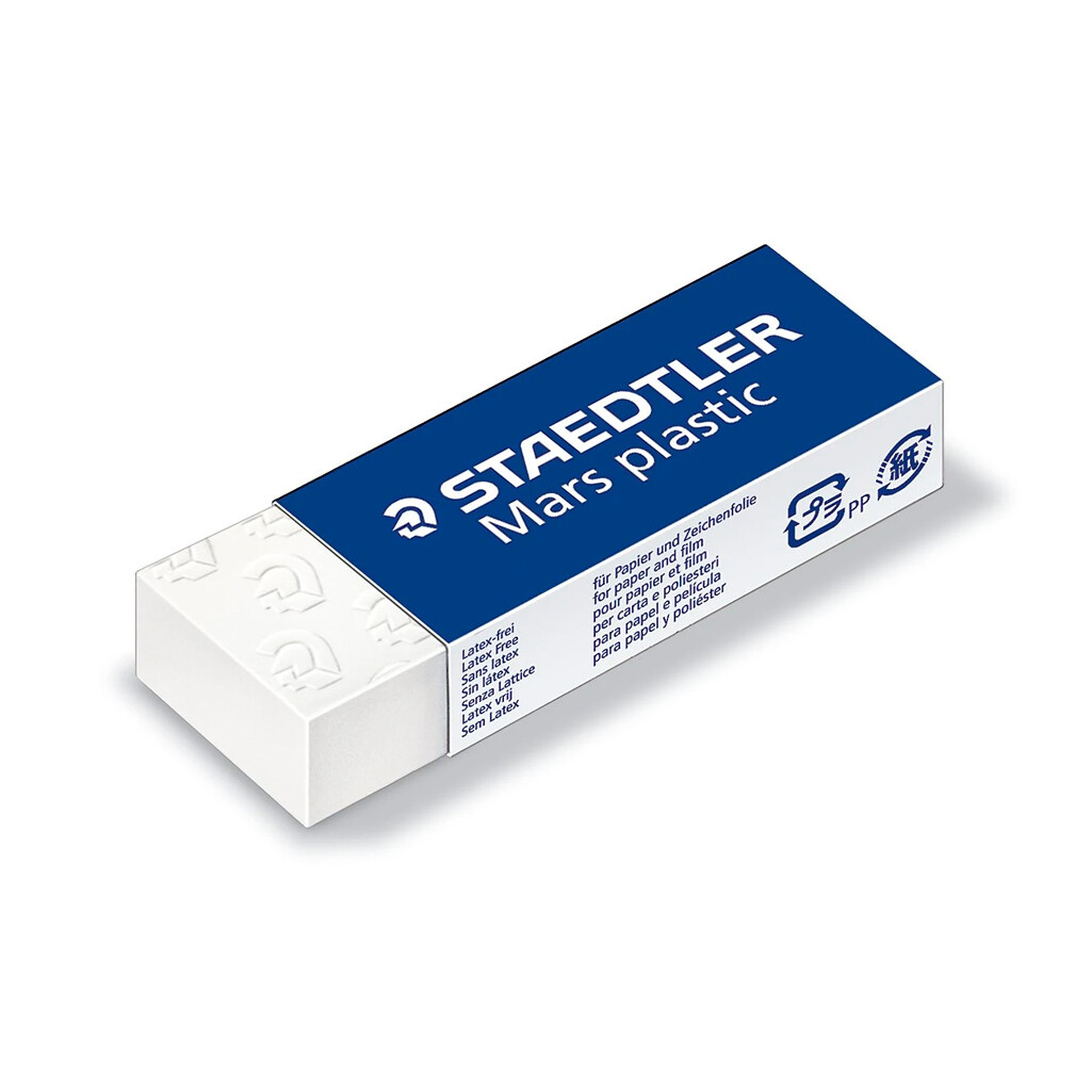 Viskelæder - Staedtler Mars Plastic 526 50 - 65 x 23 x 12 mm - Hvid