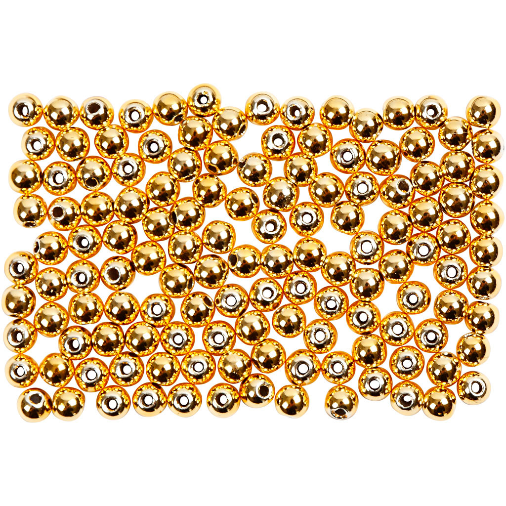 Voksperler, diam. 2,7 mm, hulstr. 0,7 mm, guld, 150stk.