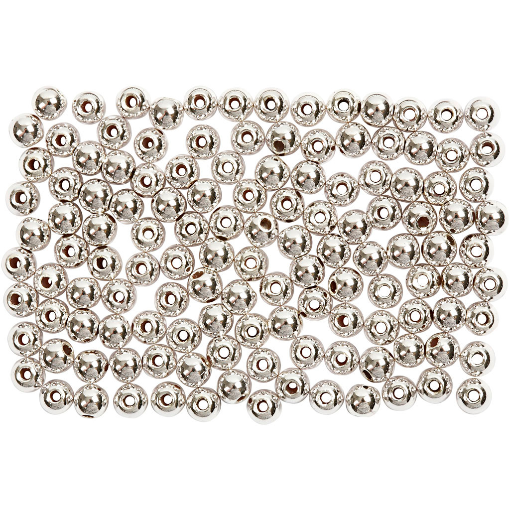 Voksperler, diam. 3 mm, hulstr. 0,7 mm, sølv, 150stk.