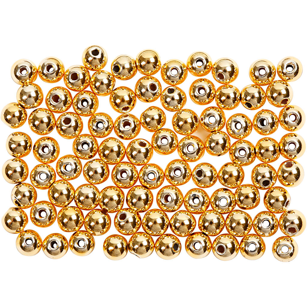 Voksperler - Guld - Ø4 mm - Hulstørrelse 0,7 mm - 150 stk