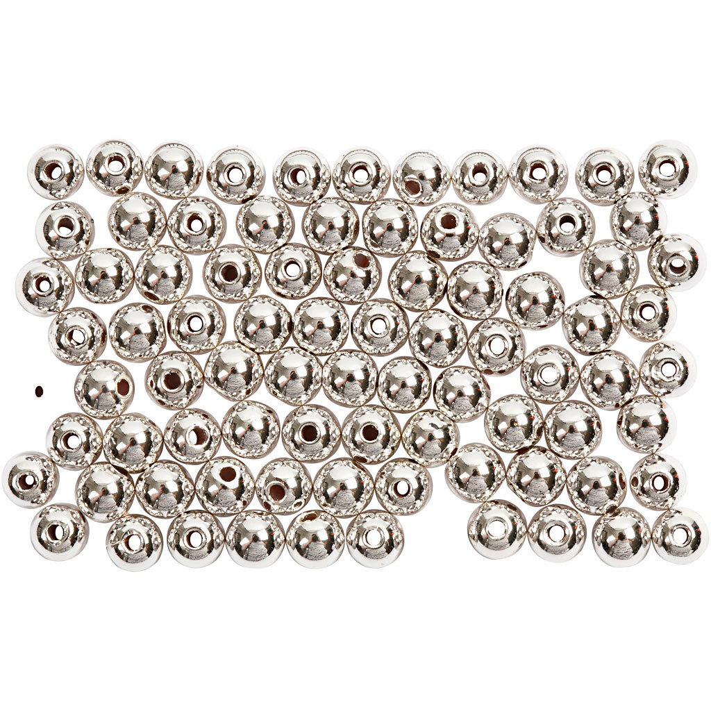 Voksperler, diam. 4 mm, hulstr. 0,7 mm, sølv, 150stk.