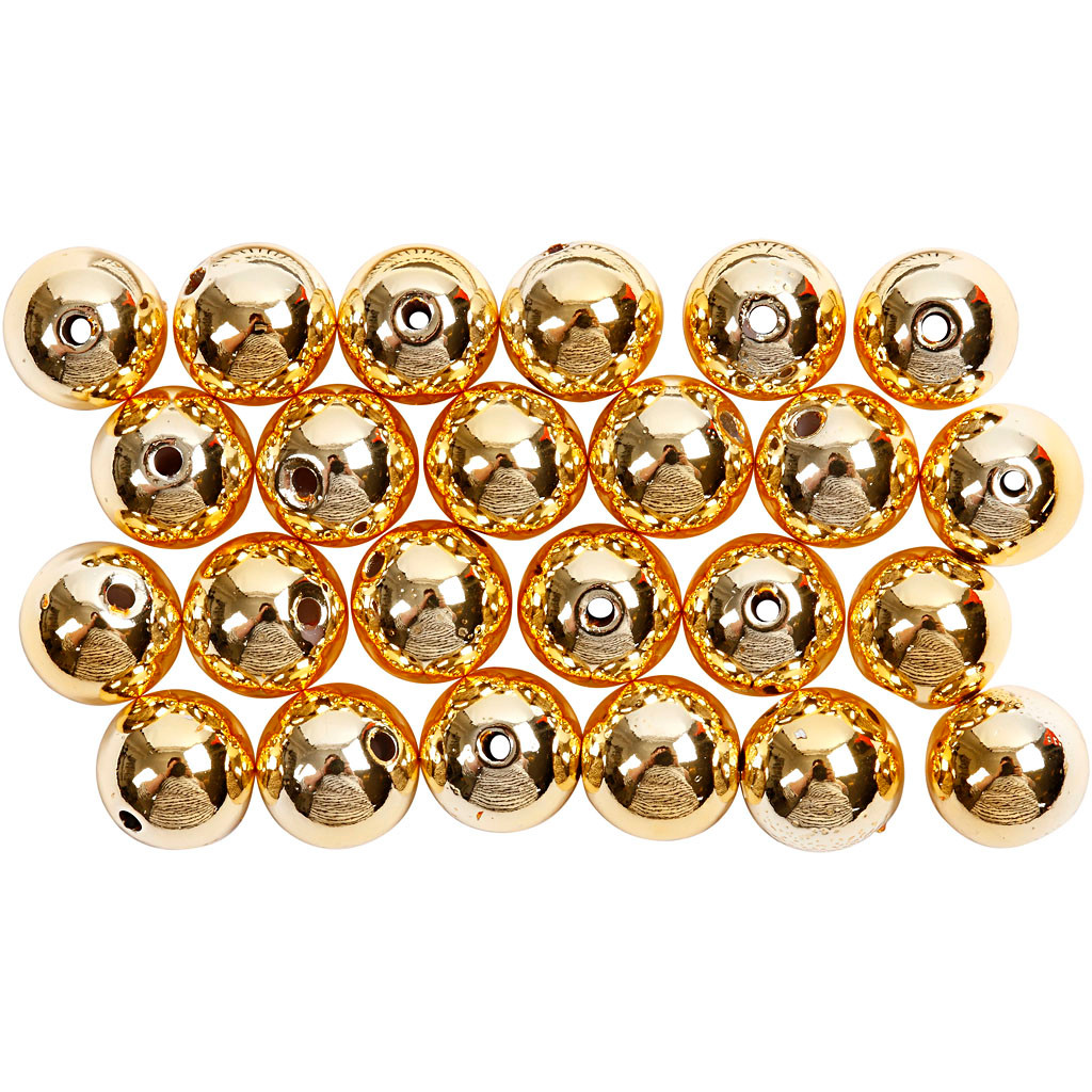 Voksperler, diam. 8 mm, hulstr. 1 mm, guld, 50stk.