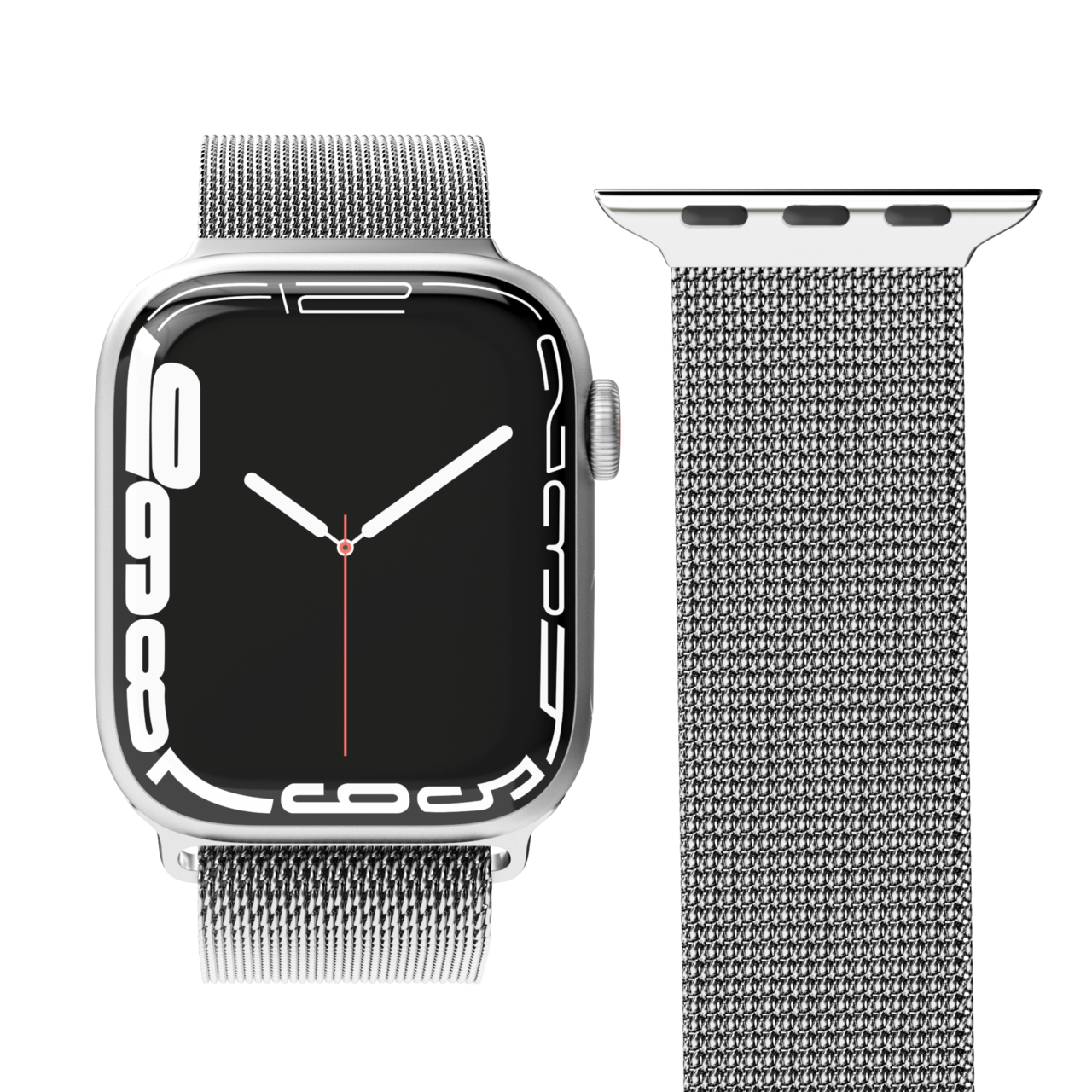 Rem til Apple Watch Vonmählen Milanese Loop Case 1 Band One 38/40/41 mm sølv