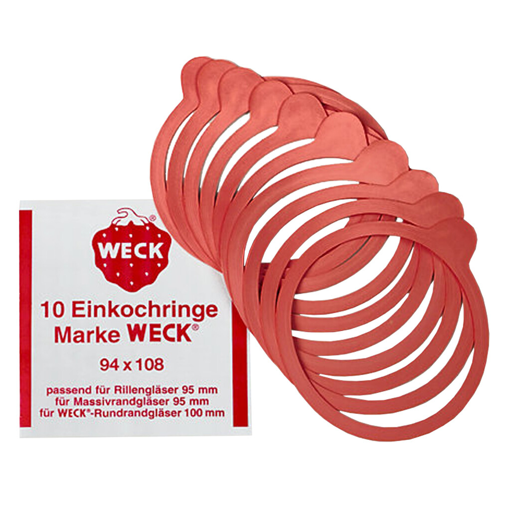 Gummiringe til Patentglas - Weck RR100 - Ø10 cm - 10 Stk.