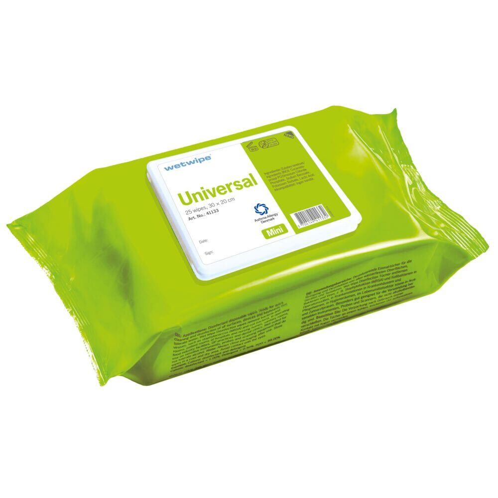 Universalklude - Wet Wipe - Grønne engangsklude - Uden farve og parfume - 20 x 30 cm - 25 wipes