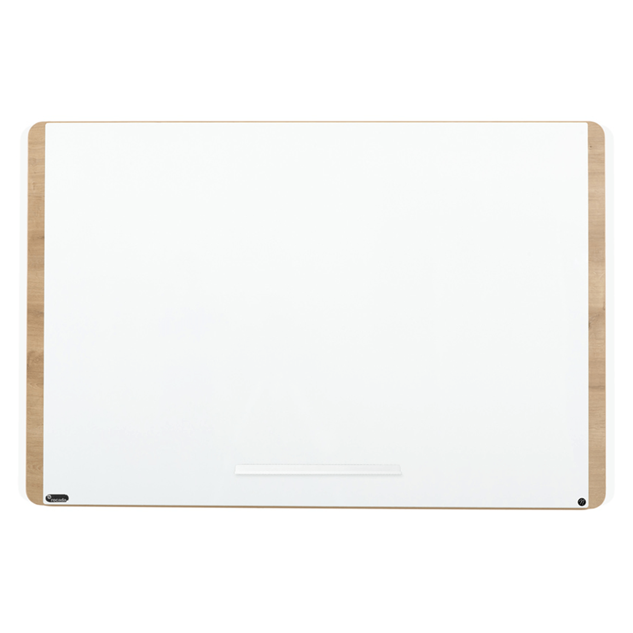 Whiteboard med træramme 75 x 115 cm fra Rocada inkl pennebakke