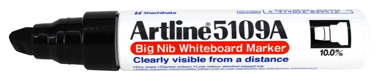 6 stk. Whiteboard Marker Artline 5109A BIG sort - Køb minimum 6 stk.