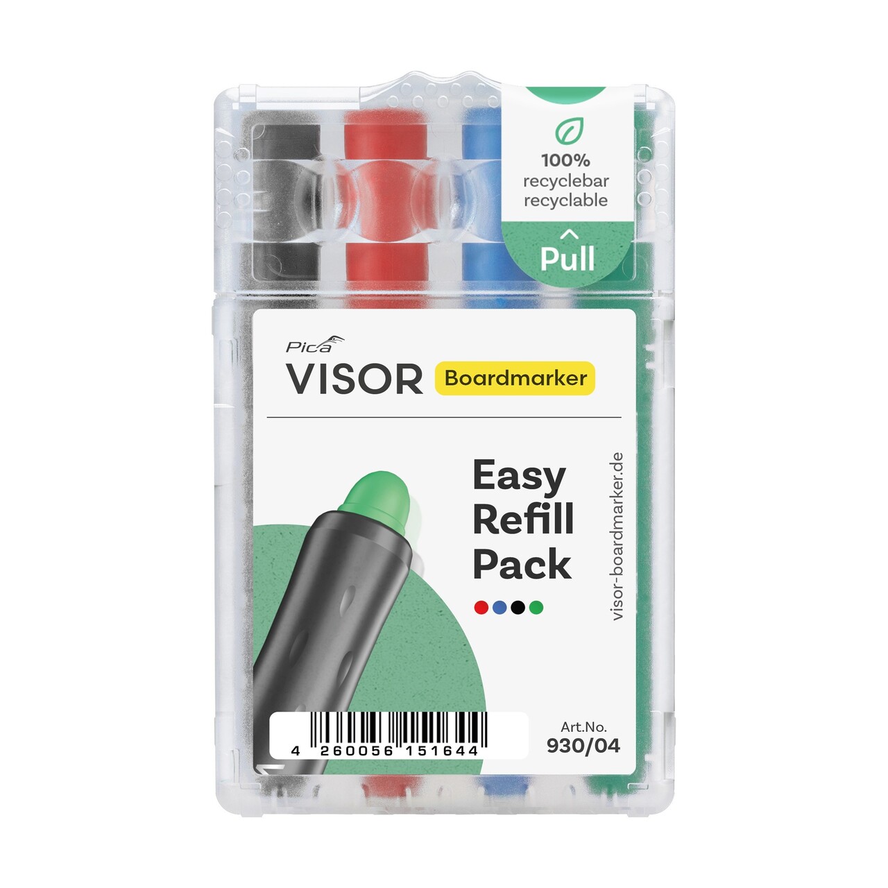 Whiteboard marker Pica-Marker VISOR Easy refill assorteret (4)