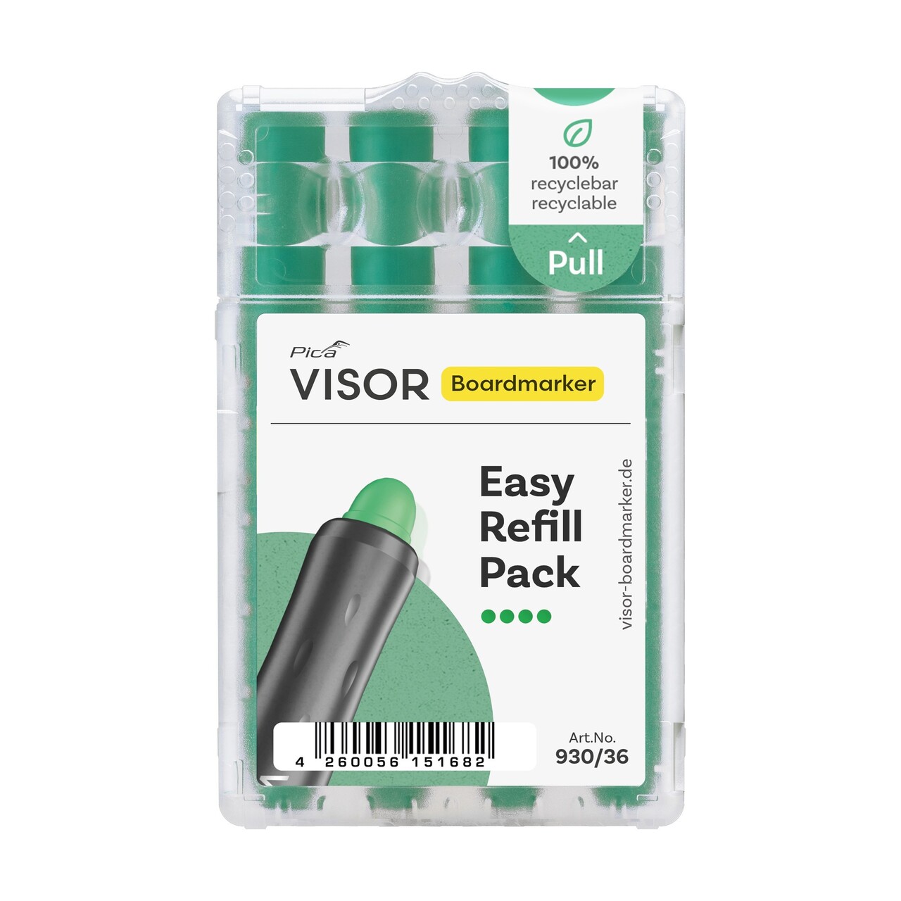 Whiteboard marker Pica-Marker VISOR, Easy refill, grøn (4)