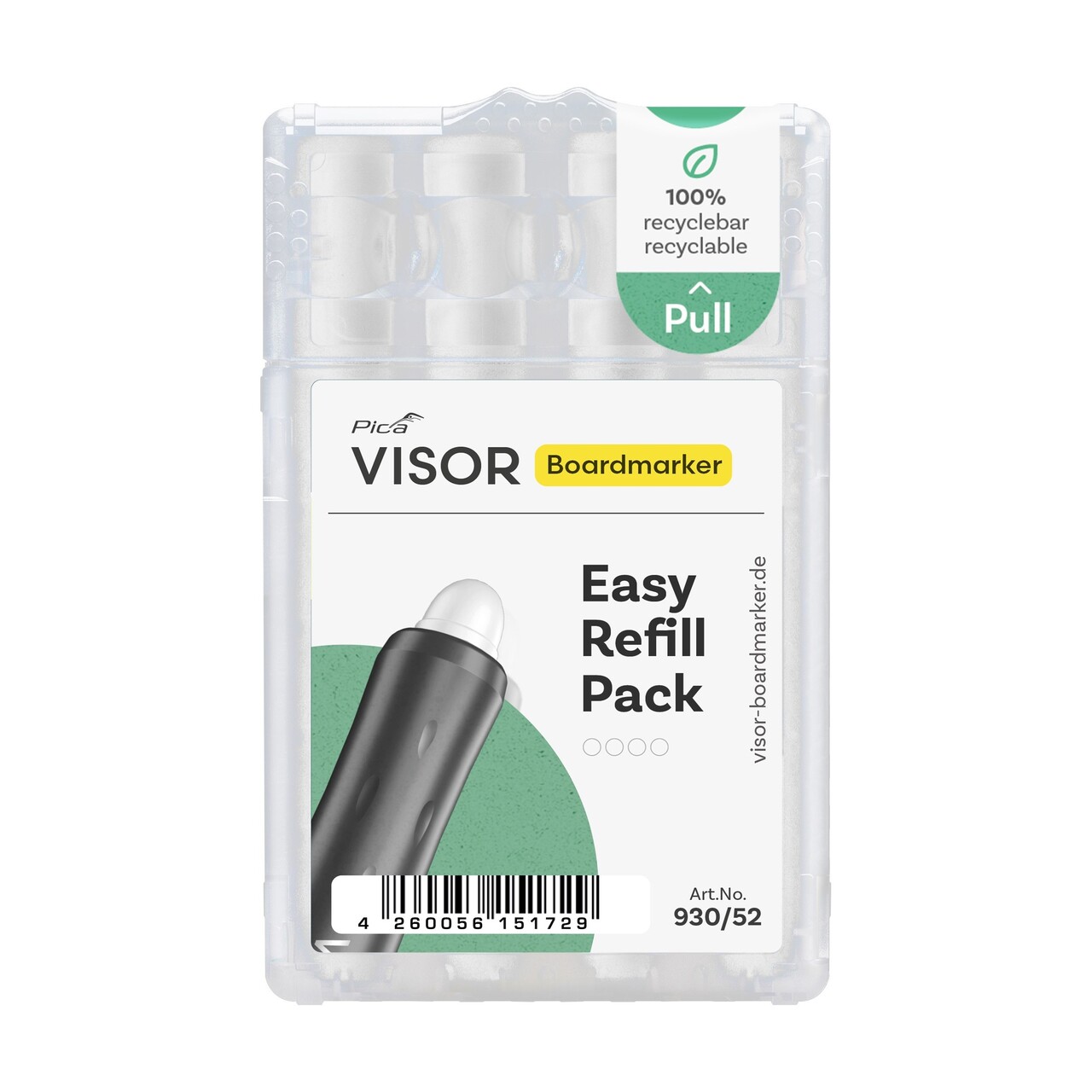 Whiteboard marker Pica-Marker VISOR, Easy refill, hvid (4)