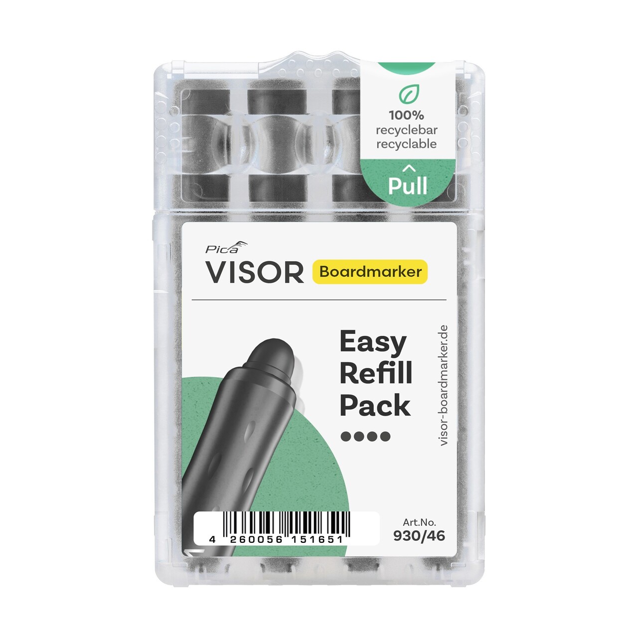 Whiteboard marker Pica-Marker VISOR, Easy refill, sort (4)
