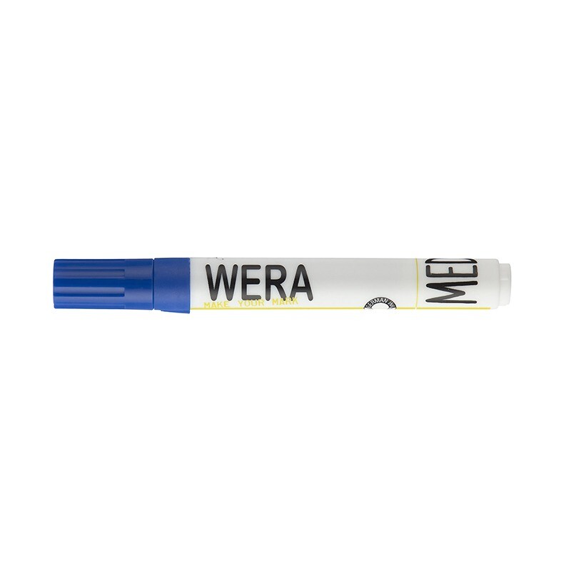 Whiteboardmarker WERA blå - rund spids 1-3mm - 12 stk