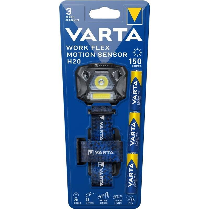 Pandelampe Varta Work Flex Sensor H20 - sort