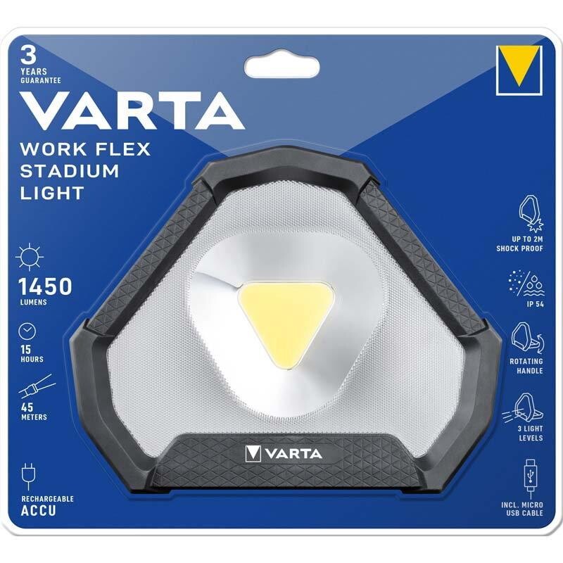 Arbejdslampe Varta Stadium Work Flex - sort