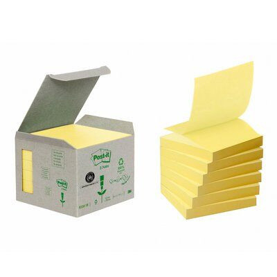 Z-notes Post-it - gul recycled 12blk + 1 Millenium dispenser