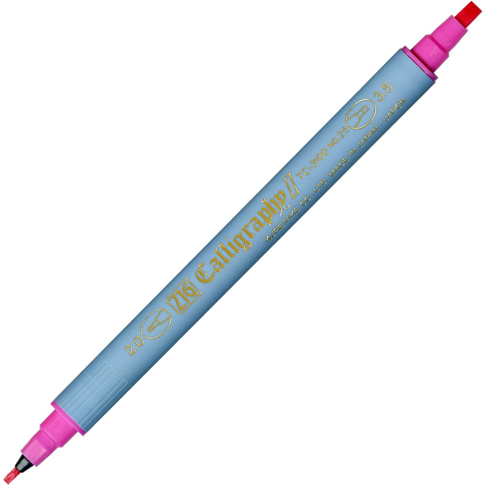 6 stk. ZIG Calligraphy II Pink 2-3.5 mm