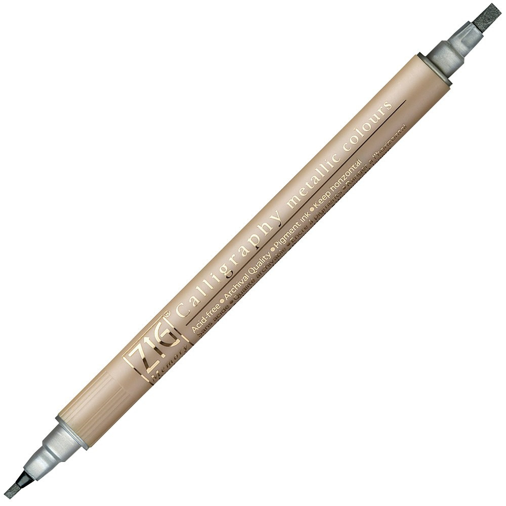 6 stk. ZIG Calligraphy Metallic MS-8400 - sølv
