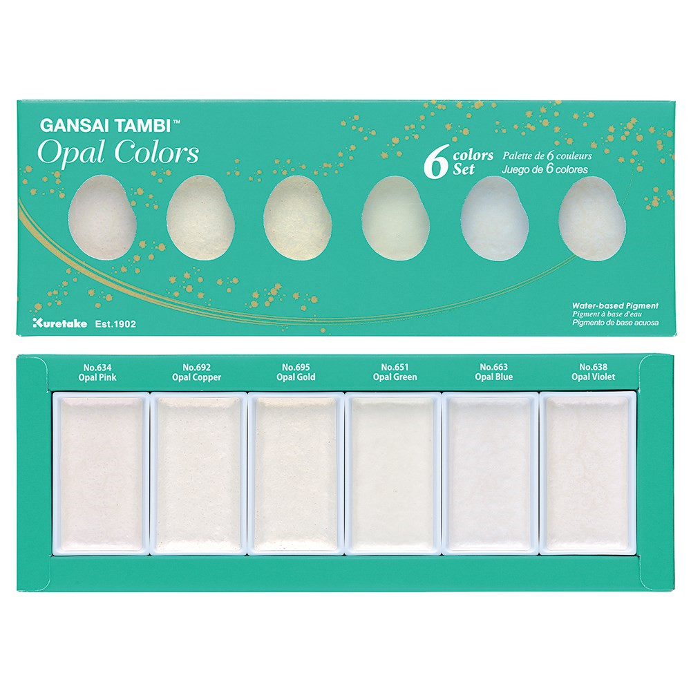Akvarel farver - ZIG Gansai Tambi Opal Colors 6 Farver Sæt