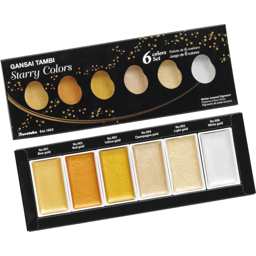 Akvarel farver - ZIG Gansai Tambi Starry Colors 6 Farver Sæt
