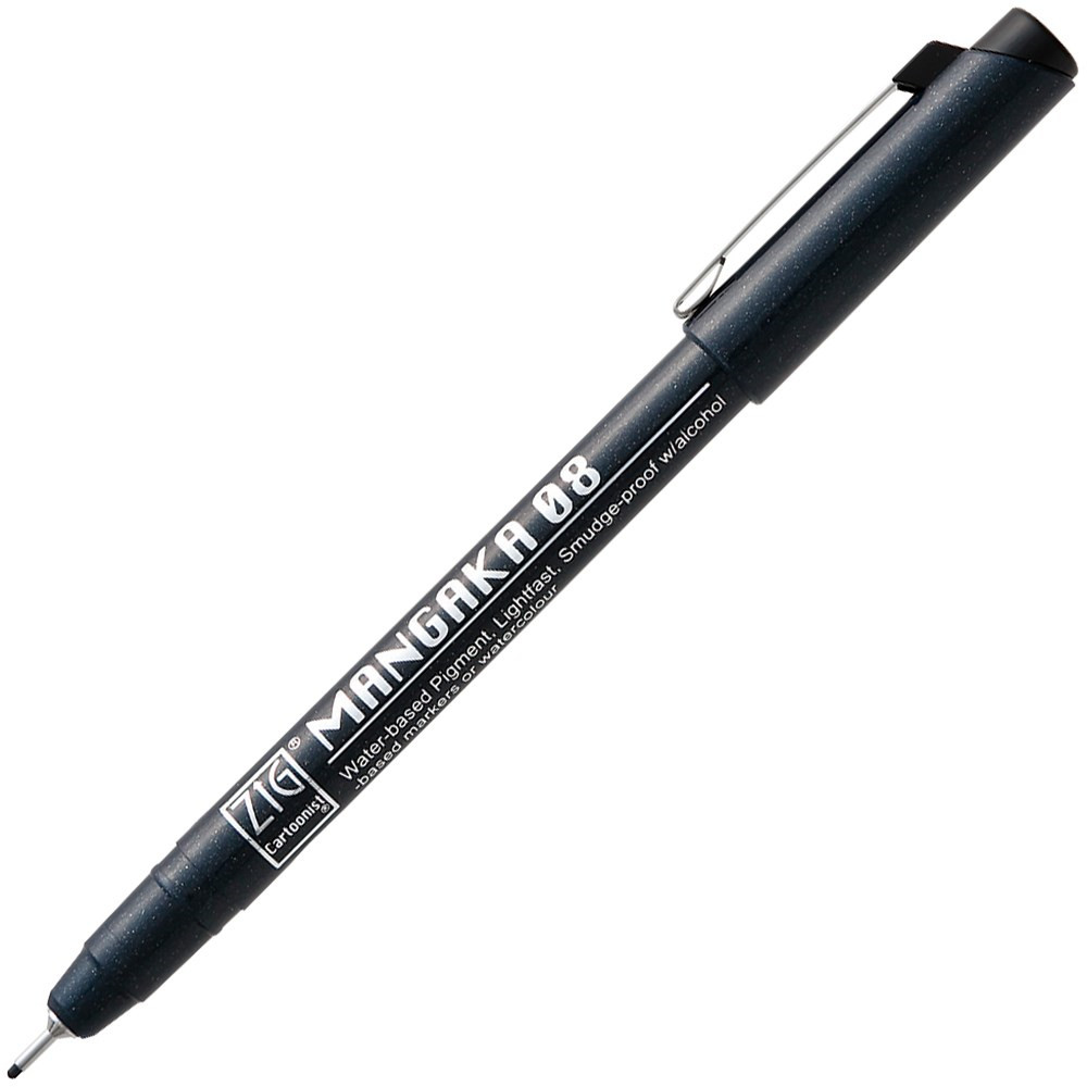 12 stk. Fineliner - ZIG Mangaka 08 - Sort - 1 stk