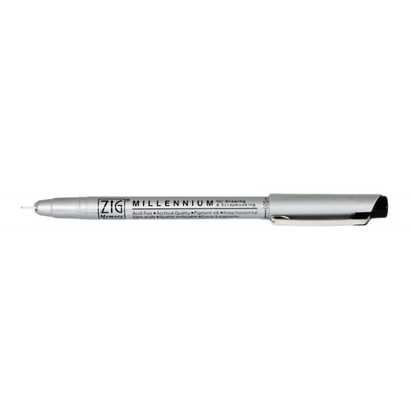 12 stk. Fineliner - ZIG Millennium 0,05 mm Sort - Arkivkvalitet - Køb minimum 12 stk.