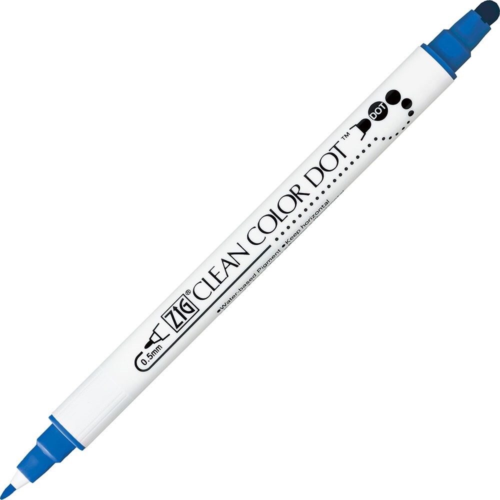 6 stk. Zig Clean Color DOT Pen Blå - Køb minimum 6 stk.
