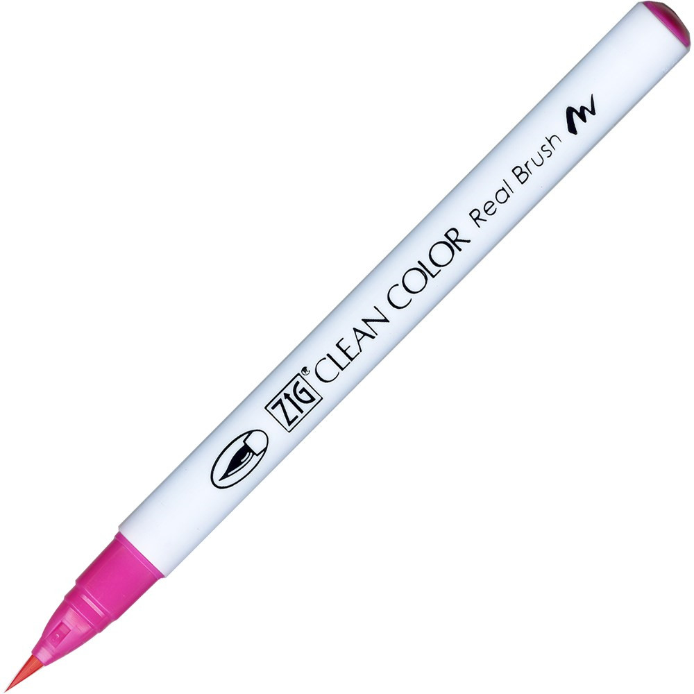 6 stk. Penselpen - ZIG Clean Color 025 - pink - vandbaseret nylonspids