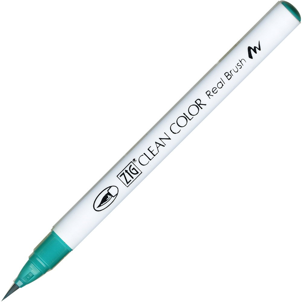 6 stk. Zig Clean Color Pensel Pen 042 fl. Turkis Grøn