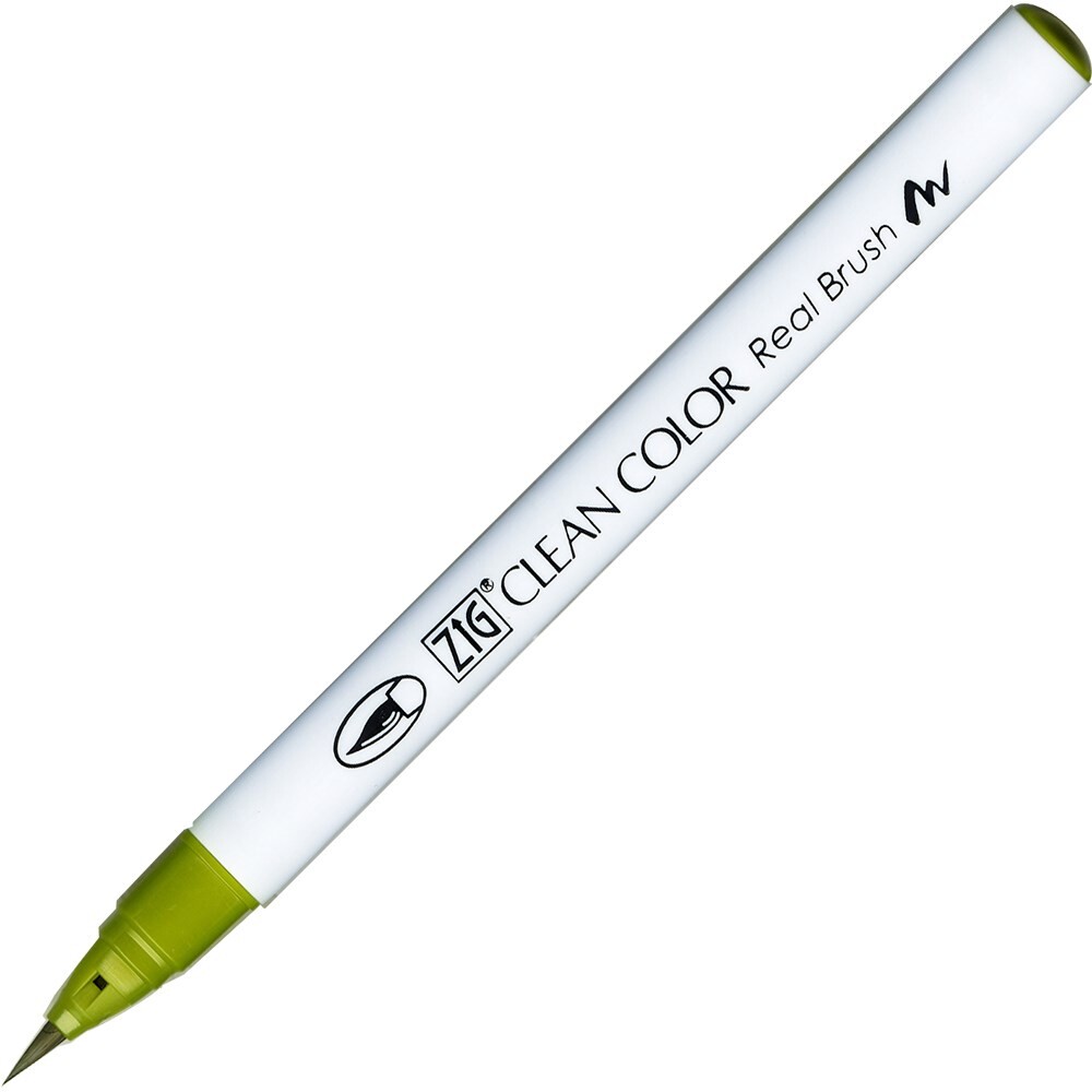 6 stk. ZIG Clean Color Pensel Pen 046 fl. Mellemgrøn