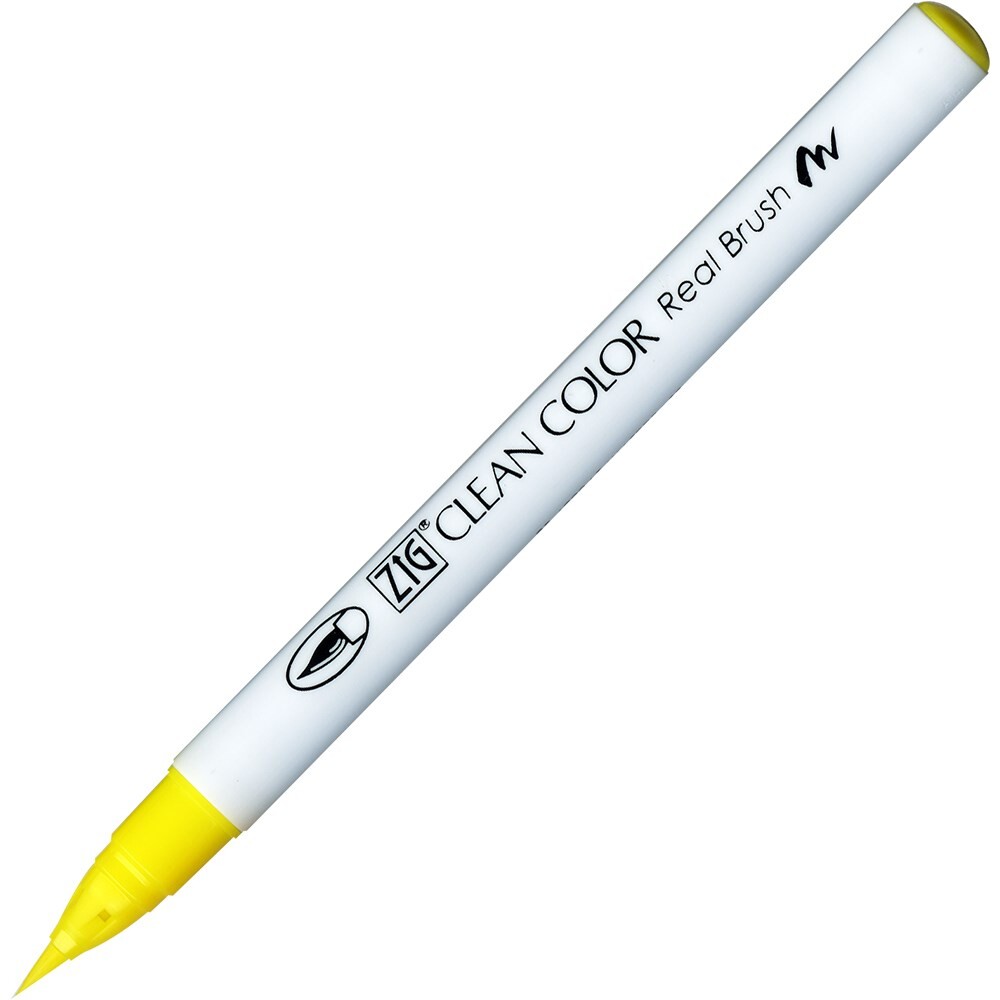 6 stk. ZIG Clean Color Pensel Pen 051 fl. Citrongul - Køb minimum 6 stk.