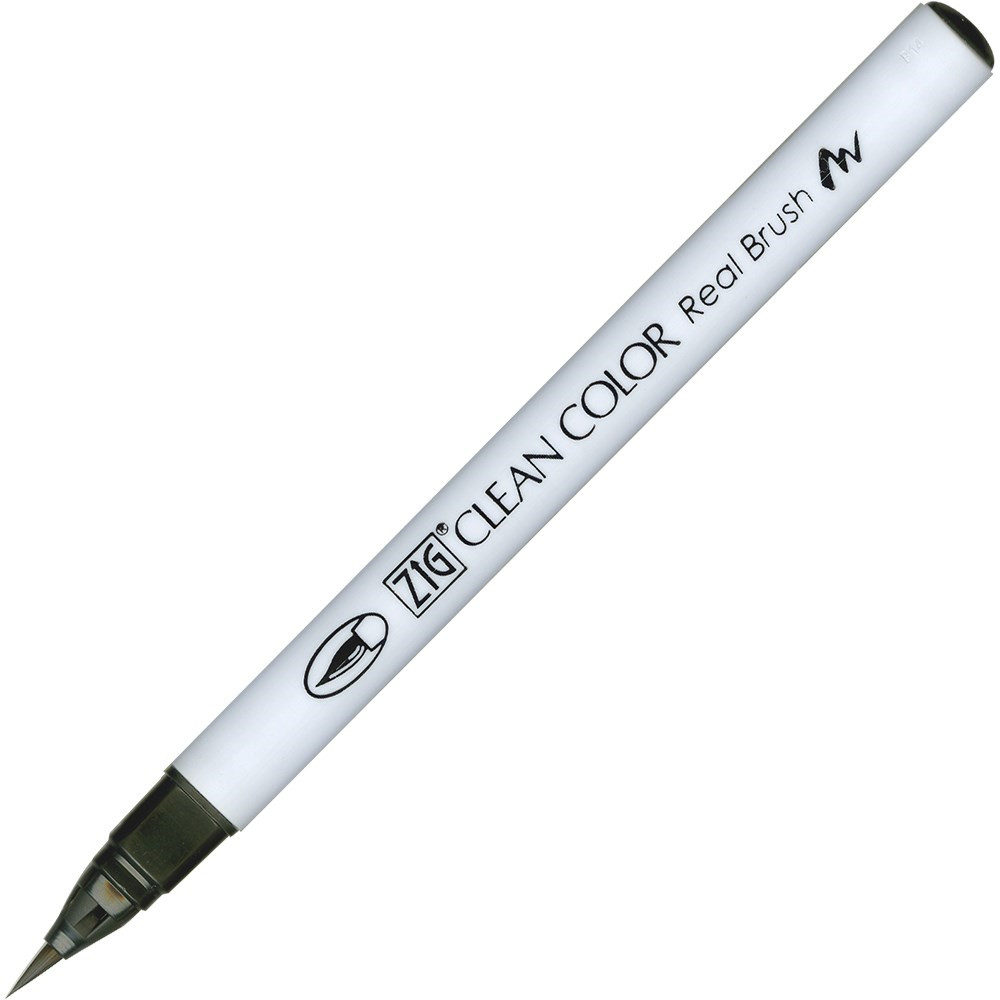 6 stk. Zig Clean Color Pensel Pen 095 fl. Mørk Grå