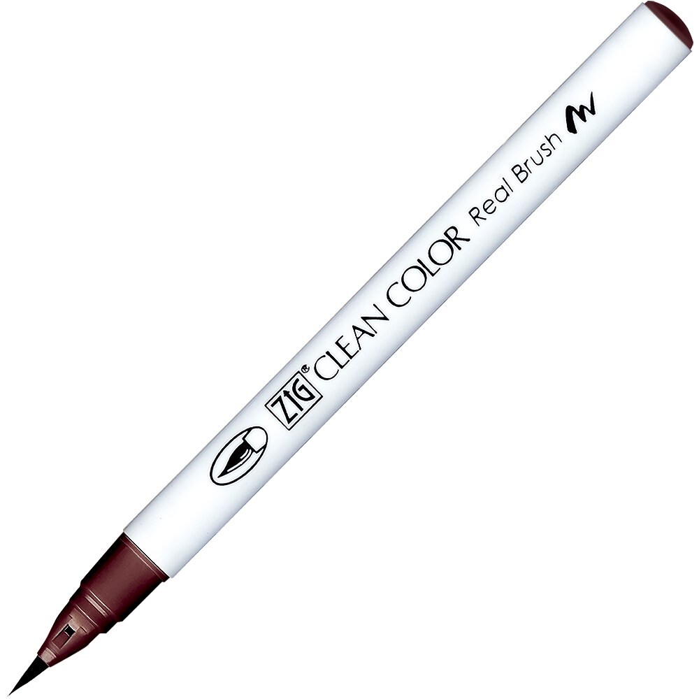 6 stk. Penseltusser Zig Clean Color Pensel Pen 207 Bordeaux Rød - Køb minimum 6 stk.