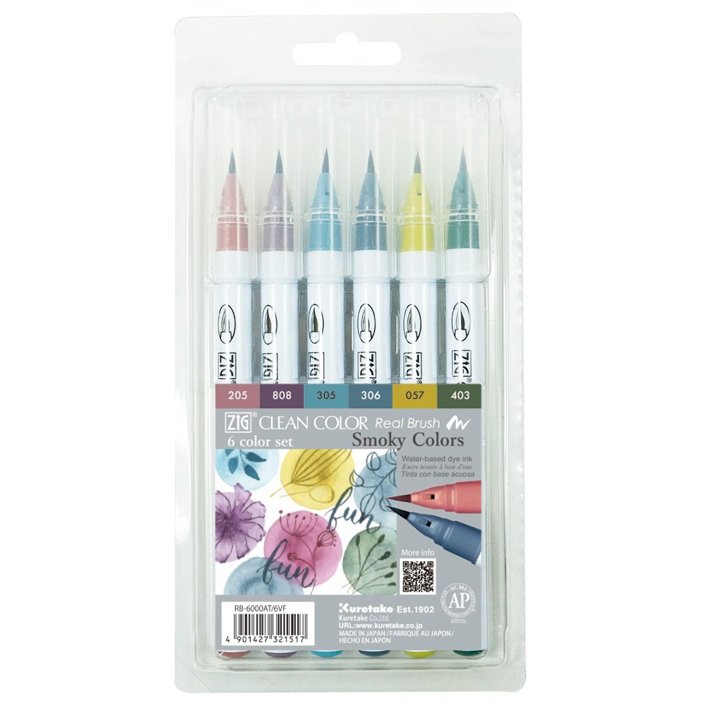 Penseltusser - Zig Clean Color 6 stk - Smokey Colors