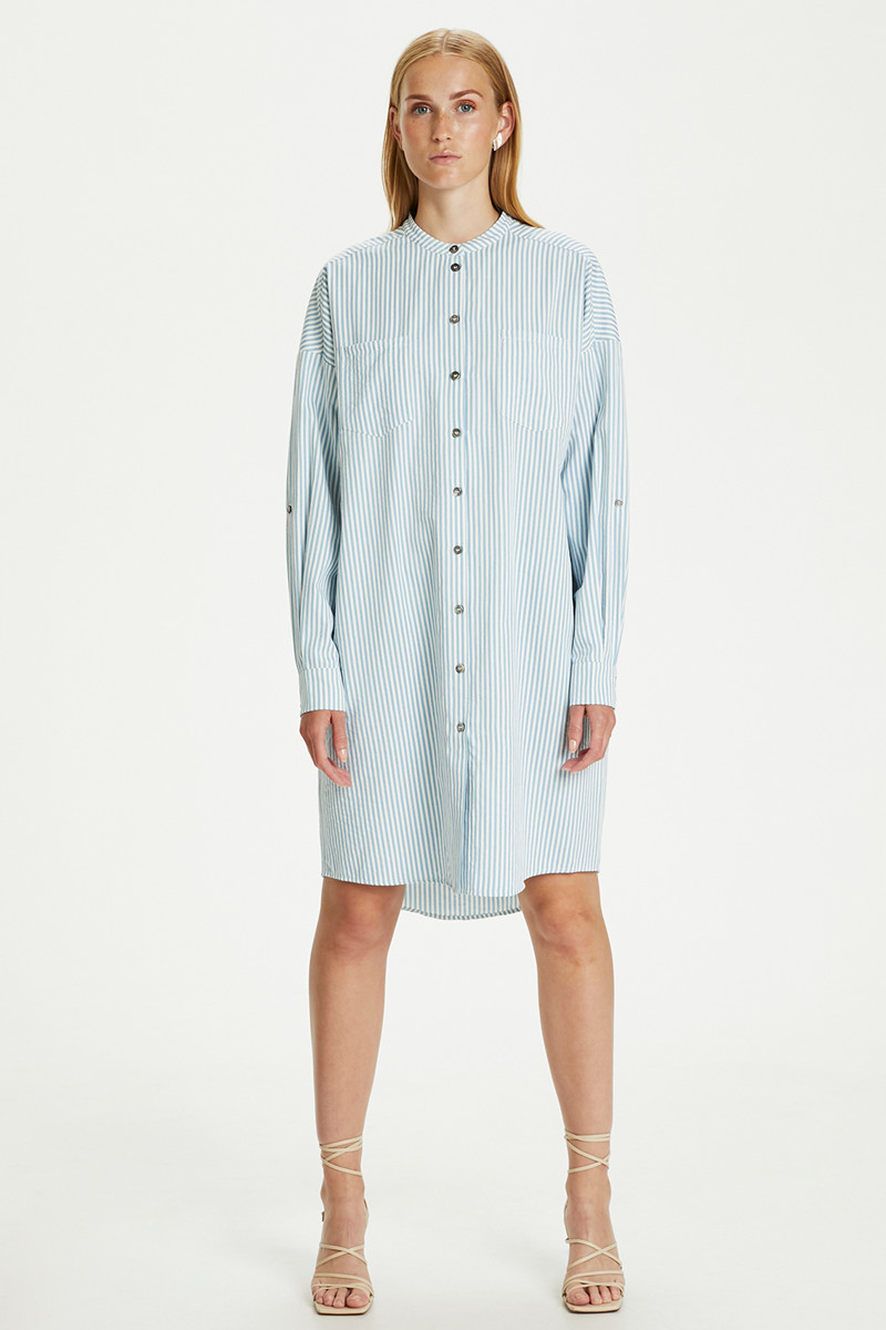 KAREN BY SIMONSEN GUBI SHIRT DRESS 10103456 101223 (Blue Stripe, 40)