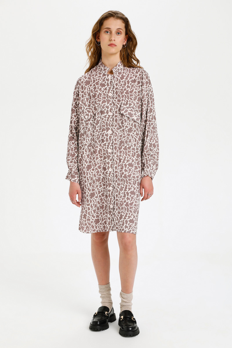 Karen By Simonsen Almakb Lang Skjorte, Farve: Giraffe Multicolor, Størrelse: 36, Dame
