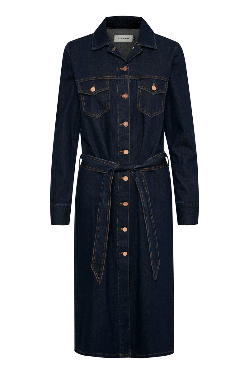 Dhfglow Denim Kjole Blå Størrelse 34 Farve Dame Fra Denim Hunter