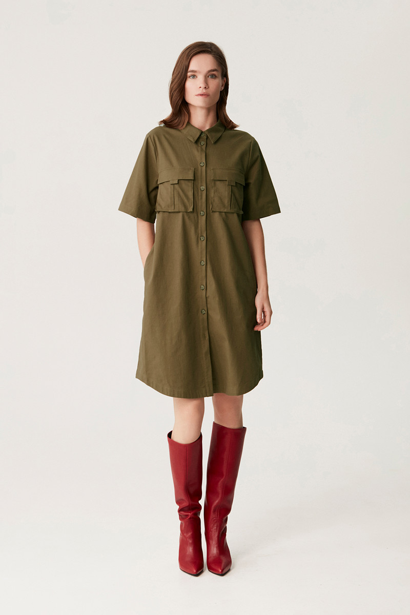 GESTUZ ASSA SHIRT DRESS 10905381 180820 (Capers, 34)