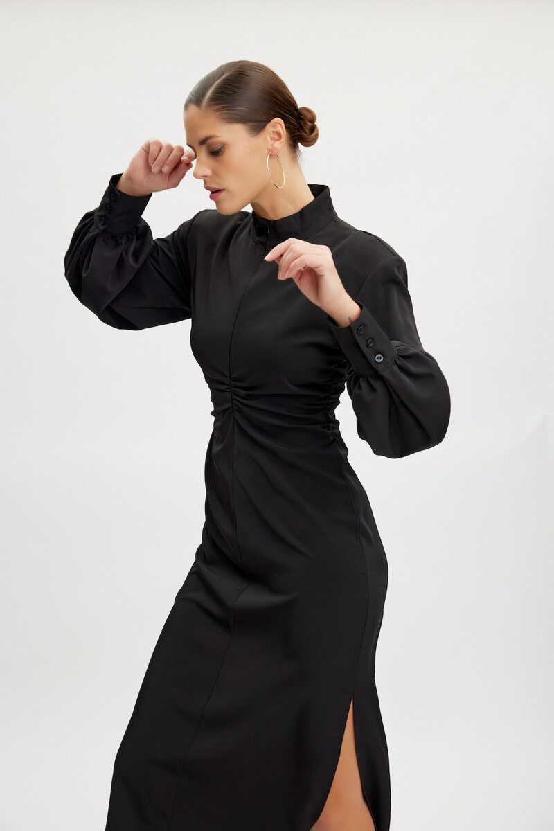 GESTUZ ROAMLEEGZ LONG DRESS 10906719 100017 (Black, 38)