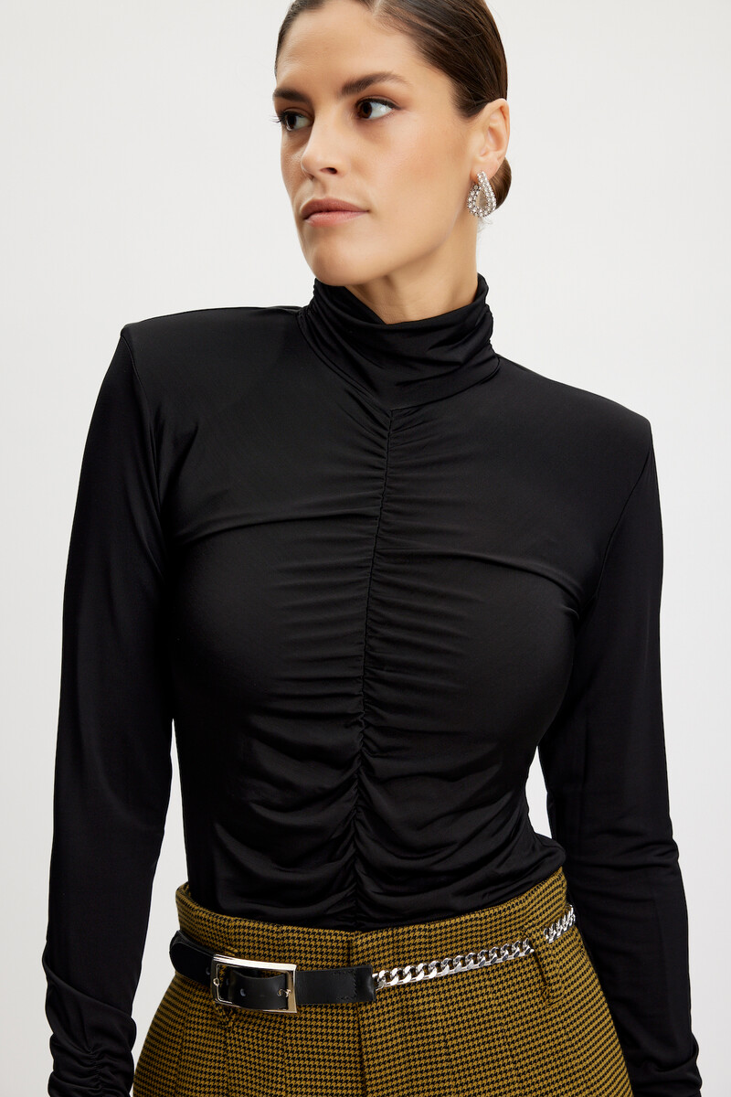 Gestuz Lygz Bluse, Farve: Sort, Størrelse: M, Dame