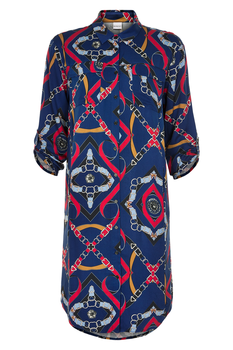 IN FRONT KATHLEEN SHIRT DRESS 13179 (Navy 591, M)