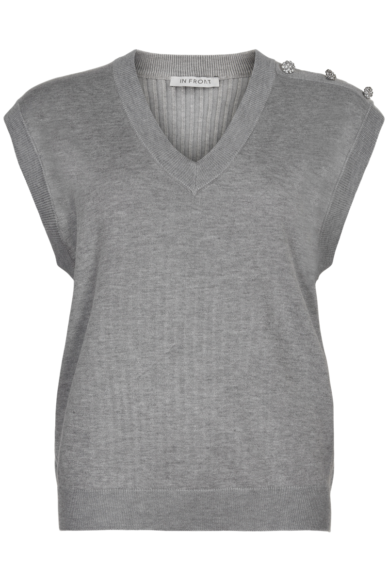 IN FRONT CAMILLE VEST 14656 921  (Grey, XL)