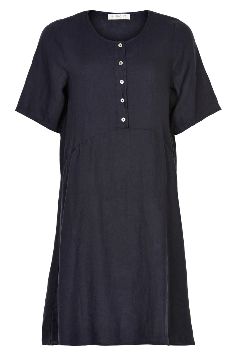 IN FRONT LINO DRESS 15042 591 (Navy 591, S)