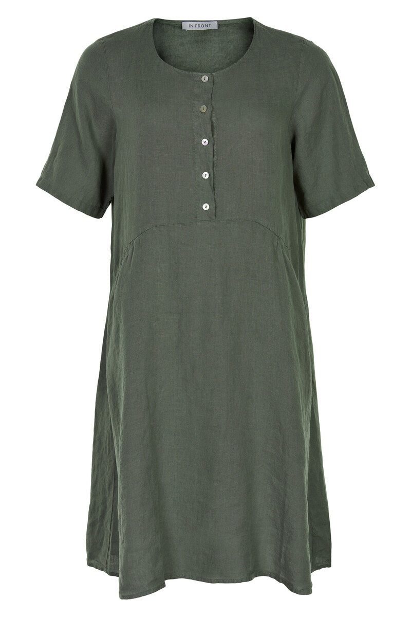 IN FRONT LINO DRESS 15042 681 (Army 681, S)