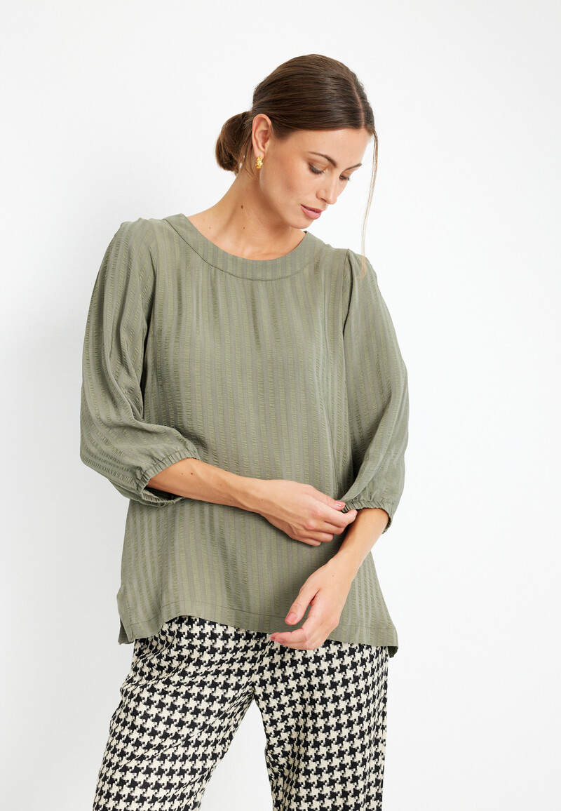 IN FRONT PAULINA BLOUSE 15313 615 (Green 615, M)